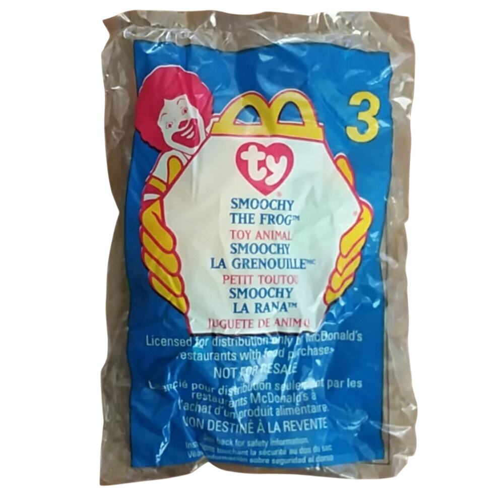 Vintage Smoochy the frog McDonalds teenie beanie baby #3 1999 Unopened In Bag
